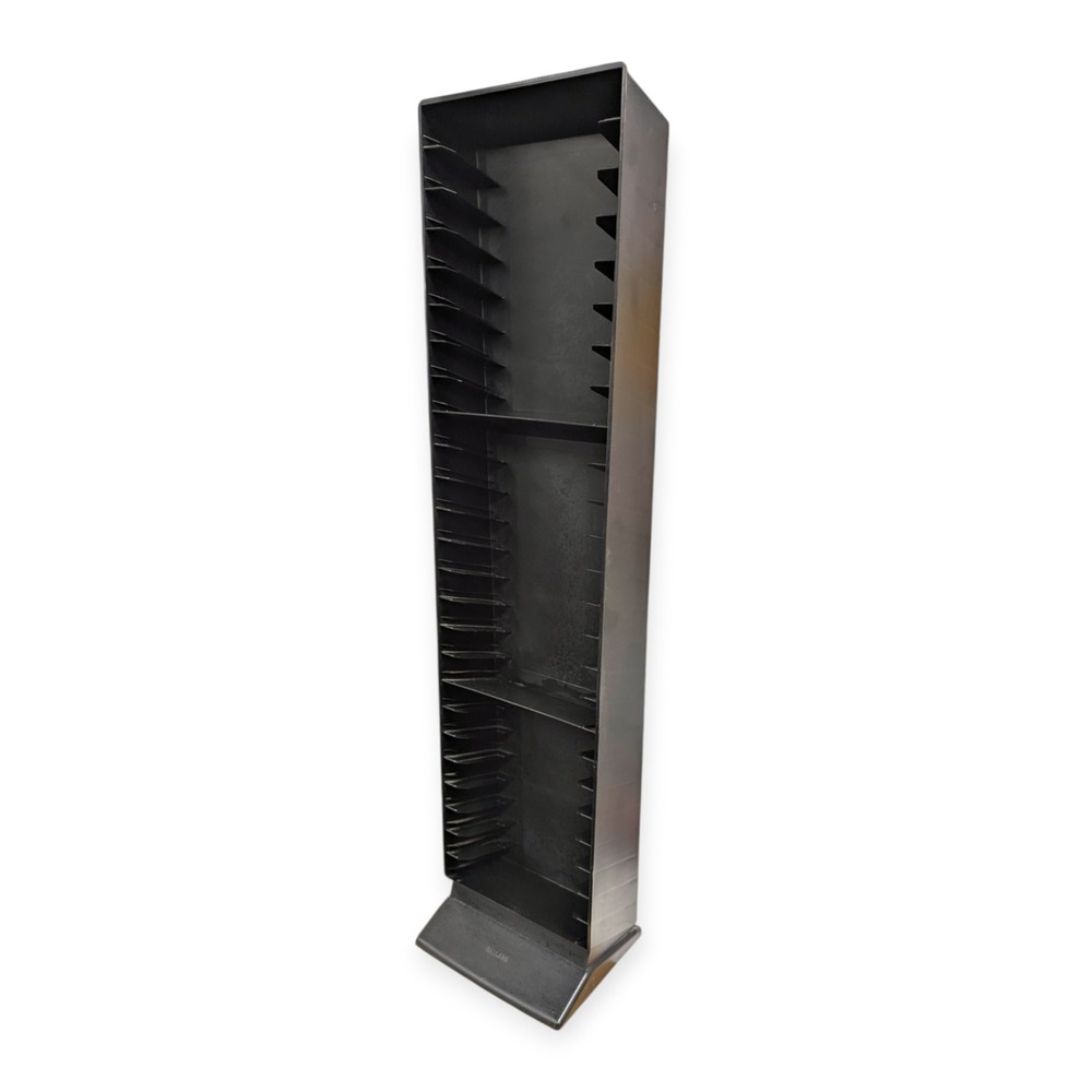 Laserline VHS Storage Tower Black Plastic Vertical Media Rack Holds 25 Tapes